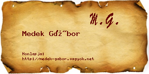 Medek Gábor névjegykártya