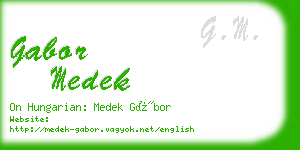 gabor medek business card